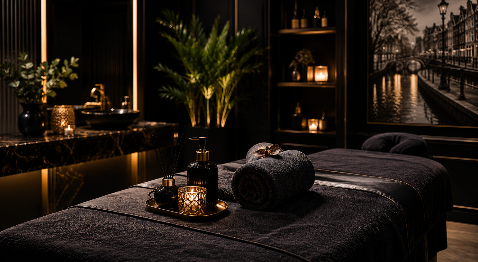 Luxury massage environment illustrating professional massage etiquette at Erotic Massage Amsterdam